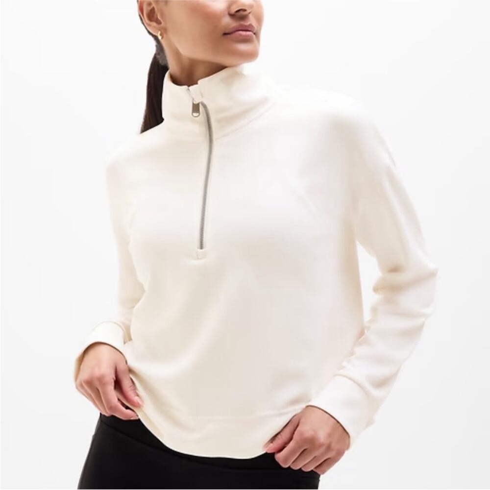 Athleta Magnolia l Seasoft Quarter Zip Pullover Sz L